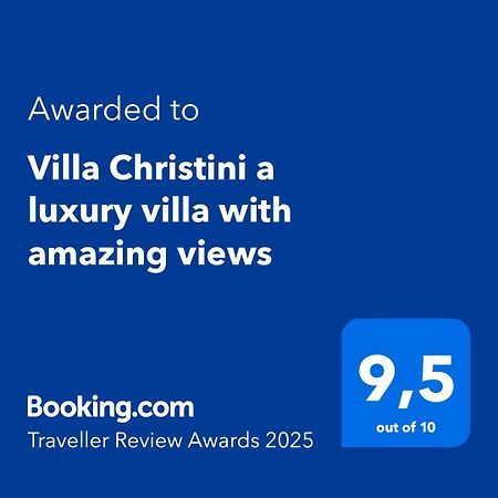 Villa Christini A Luxury Villa With Amazing Views Tzitzifés Exterior foto